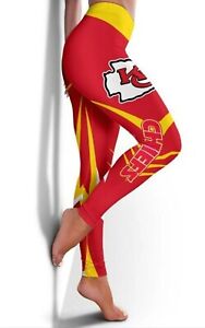 NfL Kansas City Chiefs leggings Yoga pants Gym Spandex Sizes S - XL New