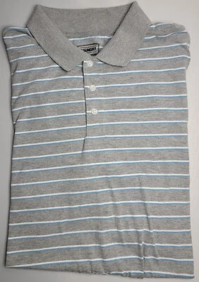 Camisa Polo Para Hombres Fundición Manga Corta Gris Rayas Talla XLT XL Alta - Usada en Excelente Condición Foto 1 de 2