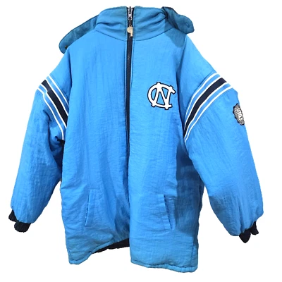 Abrigo con Capucha Reversible Pro Player Talla 2XL Para Hombre Carolina del Norte Tacones Alquitranados Años 90 Foto 1 de 4