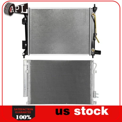 Conjunto de condensador y radiador de aire acondicionado para Kia Rio 2012 2013 2014 2015 2016 2017 Foto 1 de 4