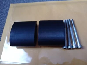 PAIR OF HONDA CBF600 S VERY WIDE MIRROR EXTENDERS BLACK 52MM WIDE CBF 600.  - Picture 1 of 2