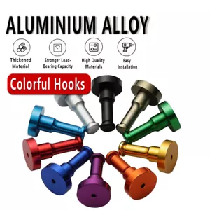 3Pcs Colour Aluminum Single Hook Hat Coat Clothes Door Bathroom Wall Hook Hanger - Picture 1 of 19