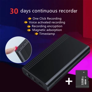 Grabadora digital espía activada por voz mini dispositivo de grabación de audio oculto 32 GB - Imagen 1 de 17