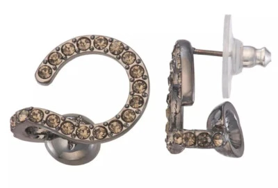 Pendientes VERA WANG Rocker Gunmetal Gris Cristal Remolino**¡NUEVOS! Foto 1 de 4