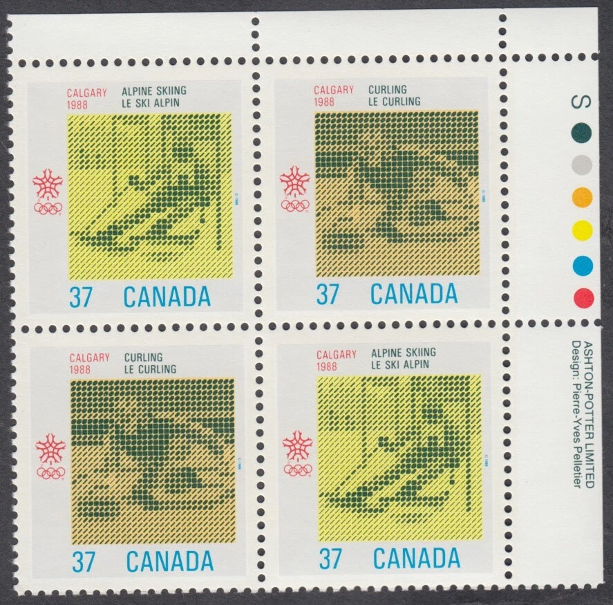 Canada - #1196a Olympic Winter Games -1988, Plate Block - MNH - Image 1 of 1