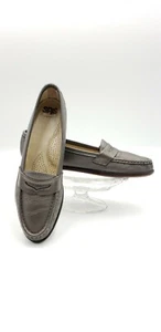 SAS Women TriPad Comfort Penny Loafer Shoe Metallic Pewter US 7.5 Slim PreOwned - Picture 1 of 12