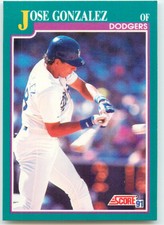 1991 Score #614 Jose Gonzalez  Los Angeles Dodgers