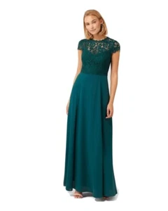 Forever New Macie Cap Sleeve Lace Green Turquoise Bridesmaids Dress Size 6 - Picture 1 of 10