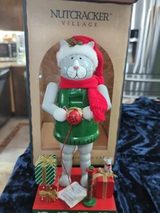 Nutcracker Village Merry Christmas Cat 1999 Collectibles Open Box New - Picture 1 of 6