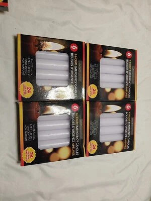 24 Emergency Candles 5hrs Burn Time Each Candle Camp Home Long-burn Candle 4 Box - Image 1 of 4