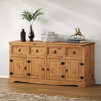 Corona Sideboard Large 4 Door 4 Drawer by Mercers Furniture® - Image 1 of 4