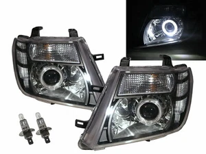 PATHFINDER R51 MK3 09-13 Guide LED Angel-Eye Headlight Black US for NISSAN RHD - Picture 1 of 7