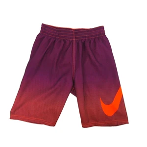 Nike Boys Blue Pink Orange Stripe Swim Trunks Board Shorts Size M Built In Brief - Picture 1 of 10
