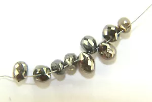 LOTE DE 2,62 CTS CUENTAS BRIOLETTE DIAMANTE EN FORMA DE GOTA MARRÓN COÑAC NATURAL 3,50-4,50 mm - Imagen 1 de 7