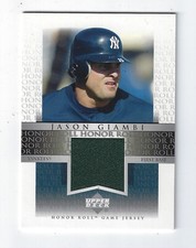 2002 Upper Deck Honor Roll Game Jersey #JJG2 Jason Giambi Helmet