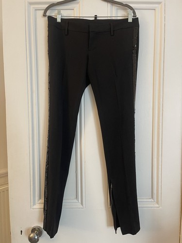 DSQUARED2 dsquared pantaloni neri con glitter ricamato su entrambi i lati IT42