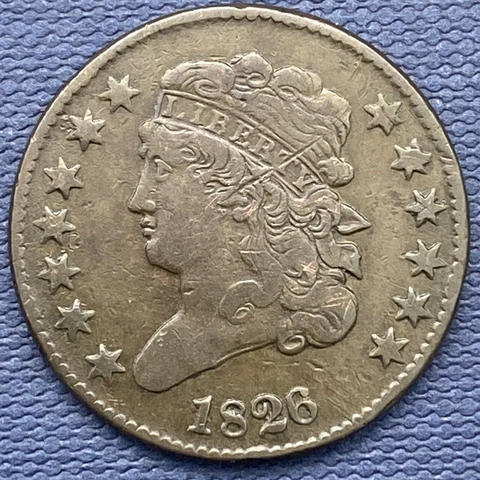 1826 Classic Head Half Cent 1/2 Cent XF #40729 Cover