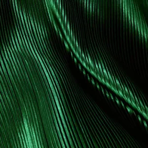 Metallic Shiny Skinny Pleated Satin Polyester Fabric Cloth DIY Crafts Material - Picture 1 of 23