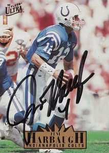 JIM HARBAUGH SIGNED AUTO'D 1995 FLEER ULTRA CARD #135 INDIANAPOLIS COLTS RAVENS - Picture 1 of 4