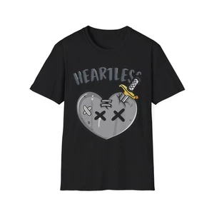 Heartless Graphic T-Shirt, Unisex Casual Wear, Gift for Friends, Edgy - Picture 1 of 16