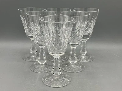 Set of 6 Waterford Crystal ROSSLARE White Wine Glass Goblets Stemware 6" Tall - Image 1 of 4