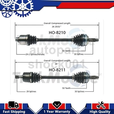 2 Front TrakMotive CV Axle Shaft Joint For Acura MDX 3.5L 2006 2005 2004 2003 - Image 1 of 3