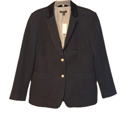 Ann Taylor Womens Blazer 14 Black The Greenwich Long Sleeve Lined Career Office  - Image 1 of 4