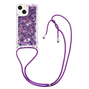 For Various Phone Case Crossbody Strap Glitter Quicksand Loves Shockproof Cover - Picture 1 of 7