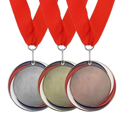 3 Pcs Award Medals, 1st 2nd 3rd Prize Winner Medals with Ribbon, Multicolor - Image 1 of 4