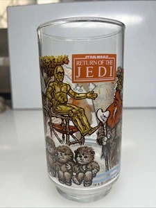 Vtg 1983 Star Wars Return of the Jedi Ewok Village Coca Cola Glass Burger King - Picture 1 of 8