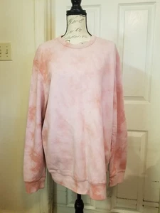 Gap Sweatshirt Damen groß rosa Marmor Tunika Länge gerippt Fleece gefüttert gebraucht, in einwandfreiem Zustand  - Bild 1 von 13