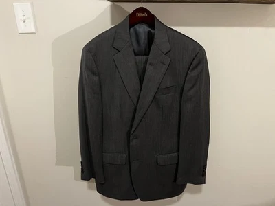 Traje Ralph Lauren 3 Piezas Espiga Gris Carbón (Un Solo Pecho) 41R - 33w Foto 1 de 4