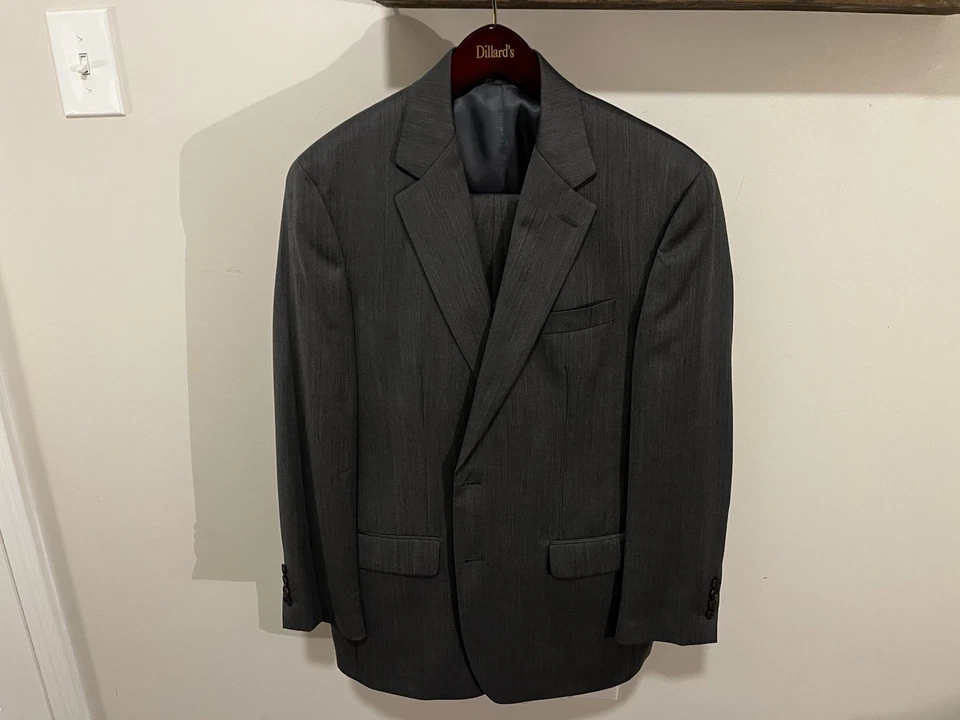 Traje Ralph Lauren 3 Piezas Espiga Gris Carbón (Un Solo Pecho) 41R - 33w Foto 1 de 4