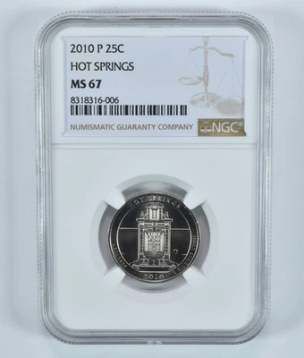 2010-P Washington Quarter Hot Springs America The Beautiful MS67 NGC *0416 - Image 1 of 4