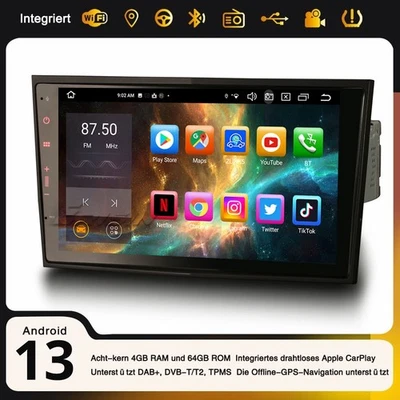 8-Kern 8" Android 13 Autoradio DAB+ GPS Opel Meriva Zafira Vivaro Tigra Twinstop - Bild 1 von 4