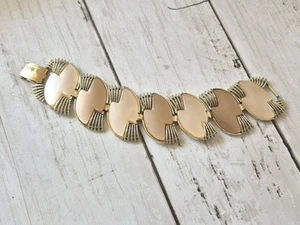 Bracciale vintage CORO pannello articolato bracciale stile art DECO - Foto 1 di 11
