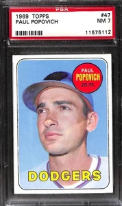 1969 Topps #47 Paul Popovich PSA 7 NM 11575112 - Picture 1 of 2