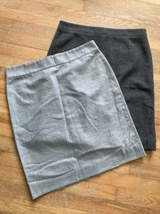 J. Crew Bundle of 2 Pencil Skirts Size 8 Wool Blend Gray - Picture 1 of 9