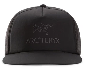 NUEVO CON ETIQUETAS Arc’teryx Logo Performance Trucker Sombrero Plano Negro Talla Única - Imagen 1 de 8