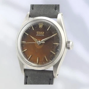 Rolex Oyster Speedking 6430 Men's Manual Wind Watch Black Steel Used - Picture 1 of 9
