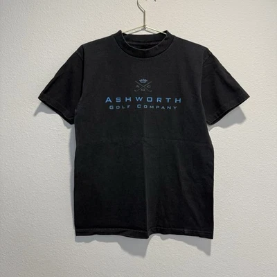 Camiseta de Colección Ashworth Golf Company Para Hombre L Negra Hecha en EE. UU. Puntada Única Foto 1 de 4
