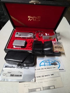 *MINT* MINOLTA-16 MG SUBMINIATURE SPY CAMERA FLASH CASES MANUAL LENSES VINTAGE - Picture 1 of 24