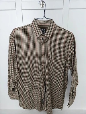 JoS A. Camisa de vestir Bank para hombre color tostado a cuadros con botones 100 % algodón informal mediana Foto 1 de 4