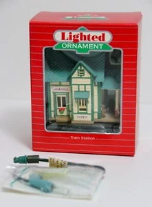 Vintage Hallmark Keepsake Lighted Ornament 1987 Merriville Train Station NOS - Picture 1 of 6