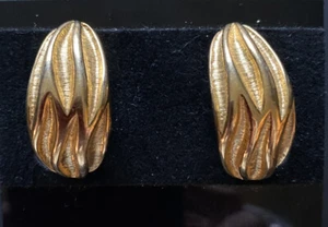 Vintage NAPIER Gold Tone Signed Screw Back Earrings Art Deco Excellent Condition - Picture 1 of 5