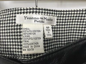 Pantaloni Yvonne Le Marie Petite Crop gamba larga vita media bordo pelle donna taglia 4P - Foto 1 di 6