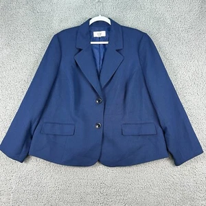 Chaqueta Blazer Traje Tres Botones Le Suit, Azul/Negro, Mujer 18W 2 Botones - Imagen 1 de 18