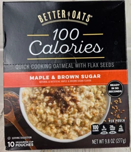 Better Oats Quick Cooking Oatmeal Pack of 10 Maple & Brown Sugar 9.8oz 277g NEW - Picture 1 of 9