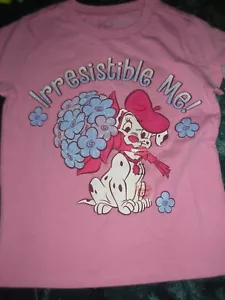 XS Size 4 ~101 Dalmations Lucky Irresistible Me Pink Sparkling Tee Shirt Disney - Picture 1 of 2