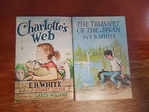 Lot of 2 E B White books Charlotte's Web & Trumpet of the Swan BCE Hardcover/DJ - Picture 1 of 21